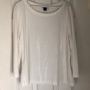 St. John Caviar blouse long sleeve white XL